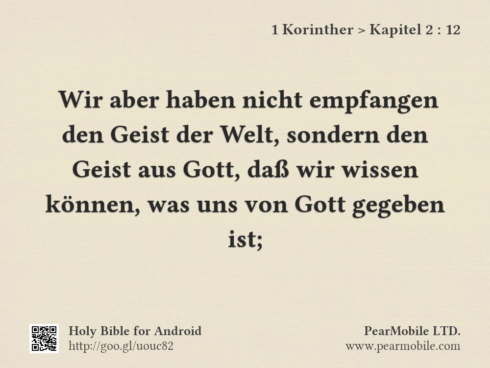 1 Korinther, Kapitel 2:12
